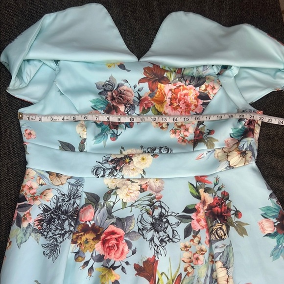 ASOS Stunning Blue Off-Shoulder Formal Dress with Stretch Plus sz 18 - Picture 15 of 16